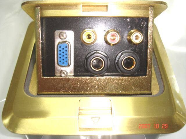 Fine Art Electrician 120 Type Pop-up all-copper ground socket VGA 3 Lotus Double 6 35 Interface