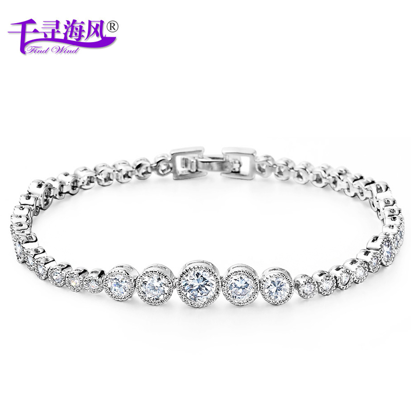 Qianxun Sea Breeze Diamond Romance Crystal Bracelet for Women Korean Style Swarovski Birthday Gift for Girlfriend Qianxun Sea Breeze Diamond Romance Crystal Bracelet for Women Korean Style Swarovski Birthday Gift for Girlfriend