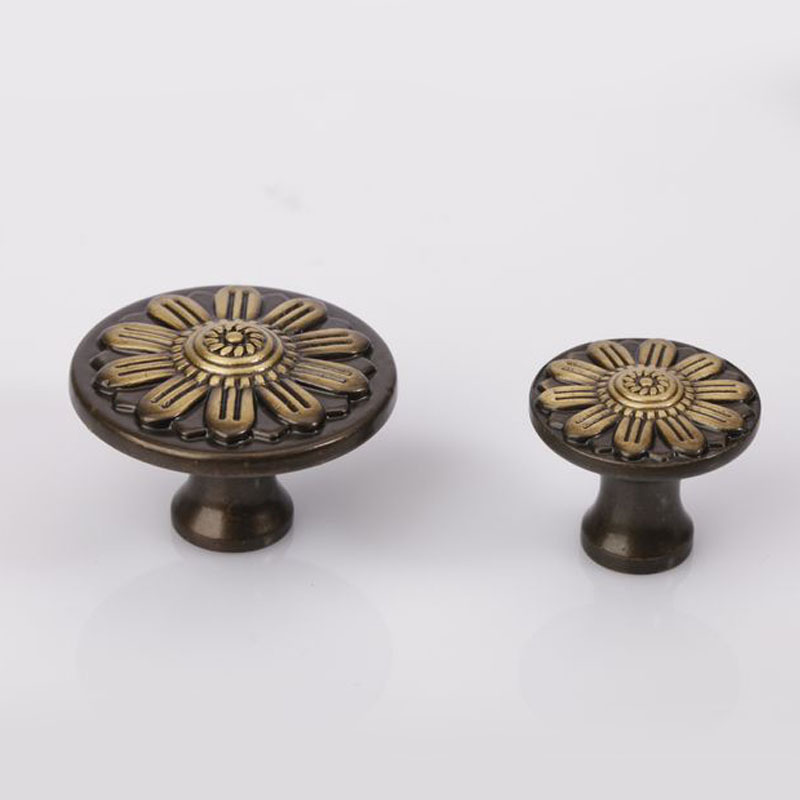 European-style full copper handle antique Mediterranean style pastoral shoe cabinet drawer handle makeup cabinet TV cabinet 004