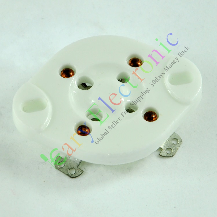 Ceramic flat 4 foot tube holder GZC4-1 quad vacuum tube silvered tube holder suitable 300B 2A3 811274 A, etc.