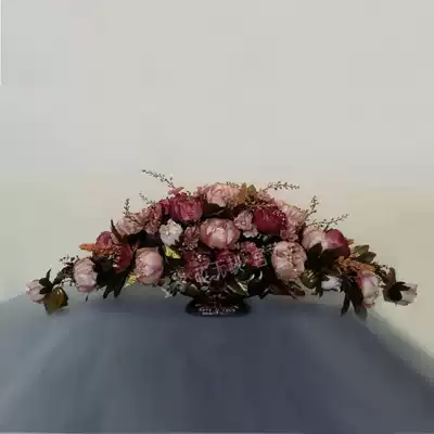 High-end dining table Coffee table TV cabinet table flower bay window meeting room flower arrangement European-style horizontal phnom penh floral table flower