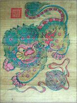 National intangible cultural heritage collection gift best gift Wuqiang woodblock New Year pictures antique version of a lion
