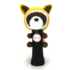 AMIMONO_Handwoven cute raccoon golf course wood cover (F710-B)