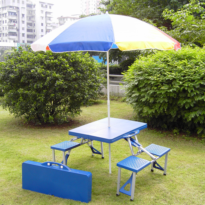 (Folds table beach umbrellas) suitcases folding table and chairs portable outdoor picnic table exhibition industry table promotion tables