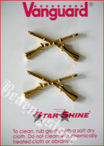 American Army Infantry Rifle Line Metal Collage Cross-Gun Infantry Suite Costume Collar Badge