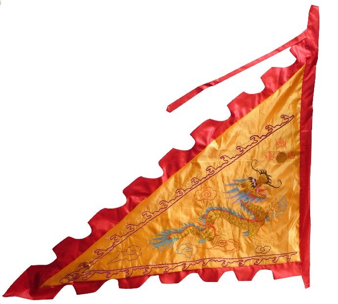 2 meters double-sided embroidered triangle dragon flag Dragon boat dance dragon triangle national double flag Large flag 0.5kg