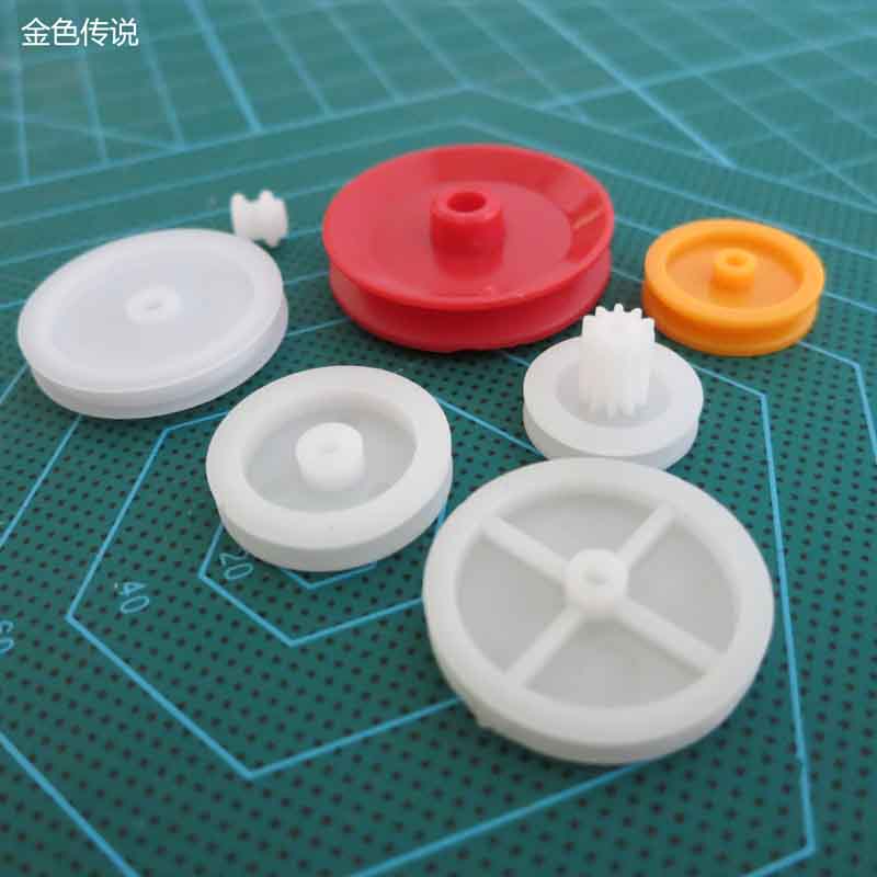 7 kinds of plastic pulleys Drive pulley pulley Fixed pulley accessories Small pulley Model accessories set