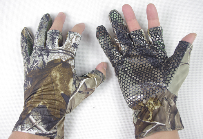 Home Peripheral Fish Summer Models Bionic Camouflage Semi-Finger Gloves Cool And Super Slim Stretch Fishing Luge Luge Camouflage Dew Finger