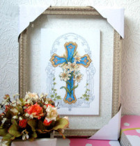 Cross stitch kit French DMC embroidery thread Christian wedding table Lily Cross