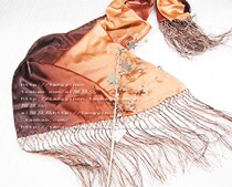 Defective products sold double-layer 100% pure silk long scarf heavy mulberry silk high-grade double-layer tassel shawl