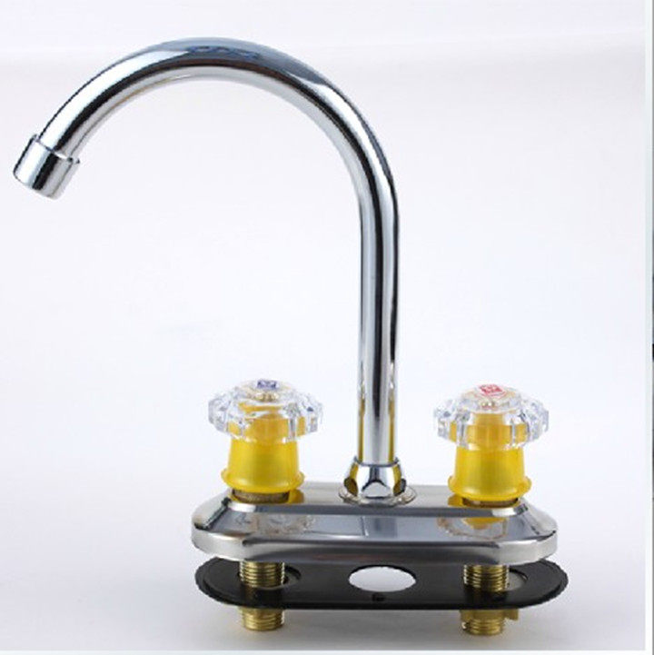 Artyzen Washbasin Faucet Double Hole Basin Bathroom Double Opening Double Control Low Curved Hot and Cold Water Mixing Spout