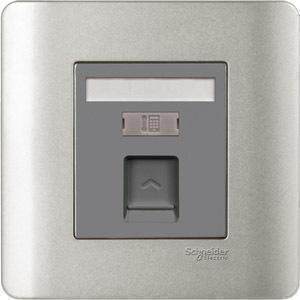 Schneider Switch Socket Schneider Chwins Light Point Switch Silver Grey Phone Socket panel