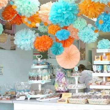 Wedding festive supplies wedding room festival party decoration arrangement l pull flower paper ball flower flower ball 13cm