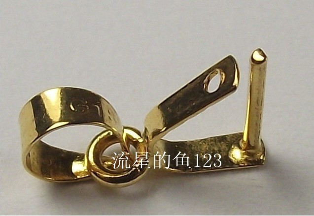 18K accessories 750 gold small number flat buckle pendant clip melon Sub-buckle Jade button jade fastener ()
