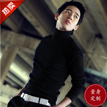 Set to make new autumn and winter mens high collar beating undershirt long sleeve t-shirt Han version sashimi slim stretch Leica cotton autumn clothes