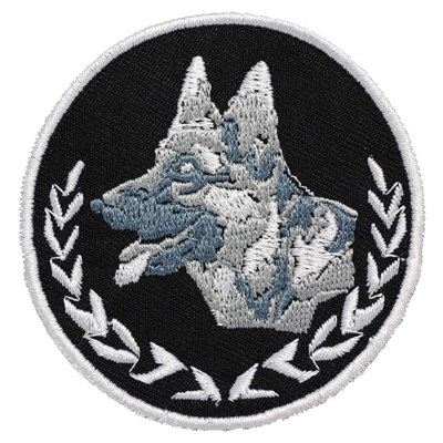 Wolf Dog Small Round Chapter Cloth Sticker Clothes Sticker Embroidered Label Label Velcro Custom-made Sticker