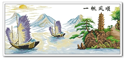 ●Hu Lili cross stitch ●French DMC kits smooth sailing with 3D 5D precision printed cloth