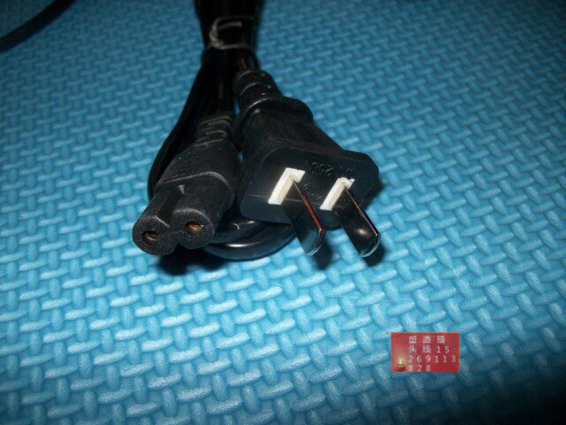 Octad tail power cord 2*0 5 square 1 5m octate power adapter wire power adapter wire two holes flat plug