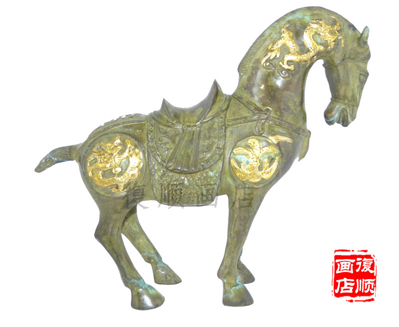 Antique Gilding Pure Bronze Dragon Fengyu for Ma Copper Horse Craft Decoration Home Decoration Business Gift Fengshui Wangyu