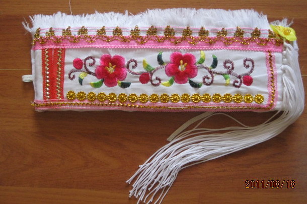 Cucurbit Dance Performance Head Accessories Yunnan Minority Clothing White Ethnic Girl Hat Children Embroidered Hat