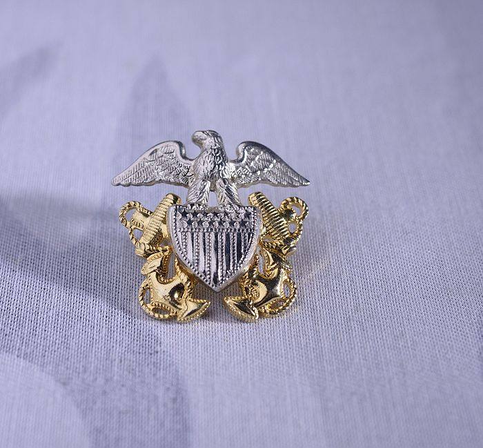 US Sea Small Cap Emblem US NAVY Boat Cap Emblem Metal Badge
