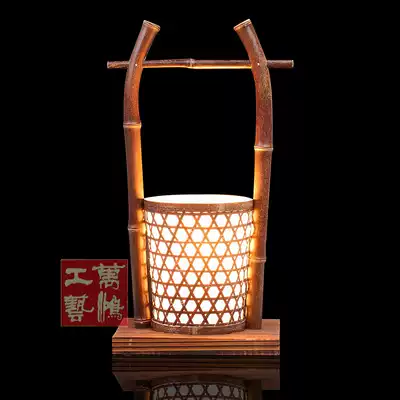 (Elegant) Precious Zizhu handmade bamboo lamp personalized bamboo woven table lamp Japanese and Korean decorative table lamp LW-2