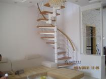 Factory custom household steel wood staircase center column rotating staircase whole ladder