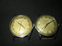 A pair of-Swiss antique watches-gold pins gold pins - (collectible)