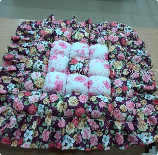 (Beautiful Cloth Life) Handmade 5*5 Puff Cushion Purple Puff Large Lace Chair Cushion Finished