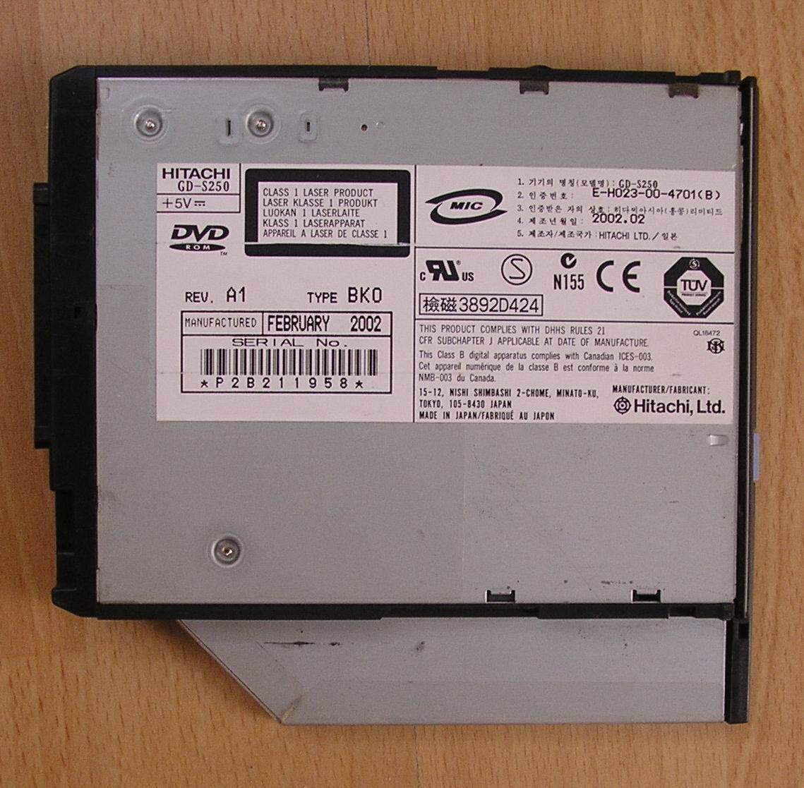 IBM laptop original disassembly DVD player model GD-S250 easy to use