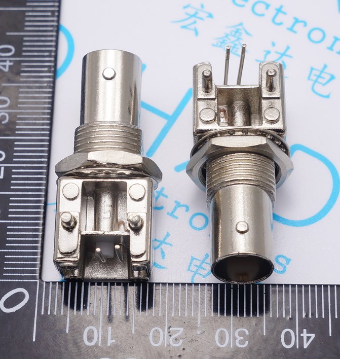 All-in-one BNC-KWE BNC female head elbow positive four-legged video surveillance PCB board end connector 90°