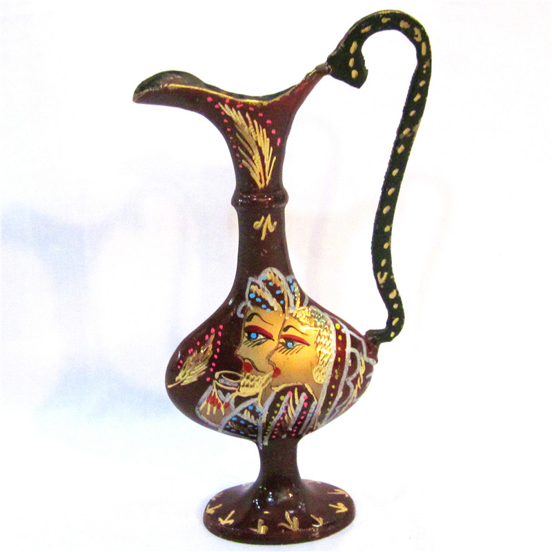 Pakistan handicrafts direct sales Pakistani bronze carved flat pot high-grade gift punch diamond price BT325