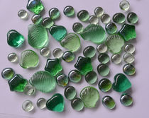 Green glass beads flat beads glass stone Home improvement gardening goldfish tank aquarium stone 500g
