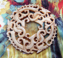 Tianong Luoyu] Gao Guyu Ancient jade Old jade hollowed out through carved and carved Yin inscribed with the grain of the dragon and the grain of the dragon