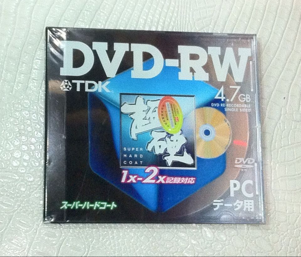 TDK DVD-RW Burner 4.7GB Disc 2 Speed Thick Box Single Piece Ultra Hard Blank Disc Taiwan