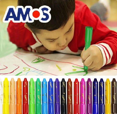 South Korea Amos Amoshi water soluble oil painting stick with red wax pen Colorful Stick can be screwed without dirty hands