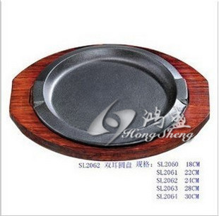 Tiehuang 28cm double ear disc iron plate non-stick iron plate grilled iron plate grilled iron plate squid Brazilian iron plate