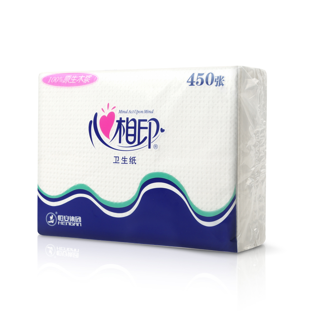【天猫超市】心相印平切纸 压花平板纸 卫生纸巾 草纸 450张