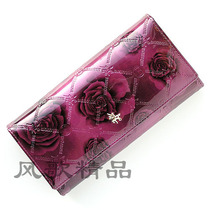 Clearance Paul Knight Sweet Lady Flower Paint Cowhide Buckle Wallet Women