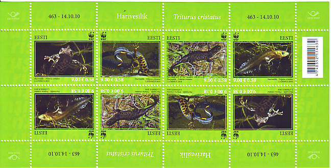 Estonia 2010 WWF Small All Zhang 1 new face value 4 60 Euro
