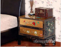 Chinese furniture classical furniture antique furniture gold foil hand-painted bedside table two-chest lockers lockers