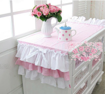 Sweet and pink Korean style butterfly knot 3-layer cake lace table cloth table flag ~ lovely drop:)