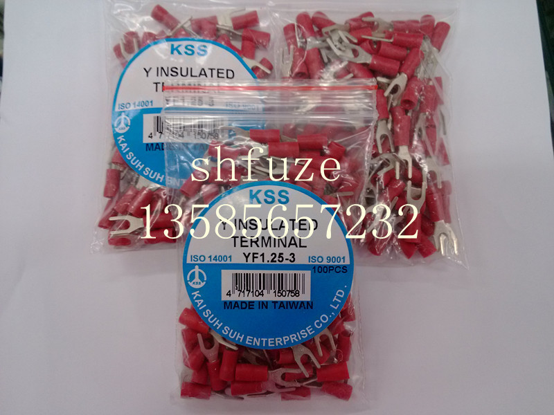 Taiwan Kashi KSS wire terminal YF1 25-3 4 Y-type fork insulation terminal 100