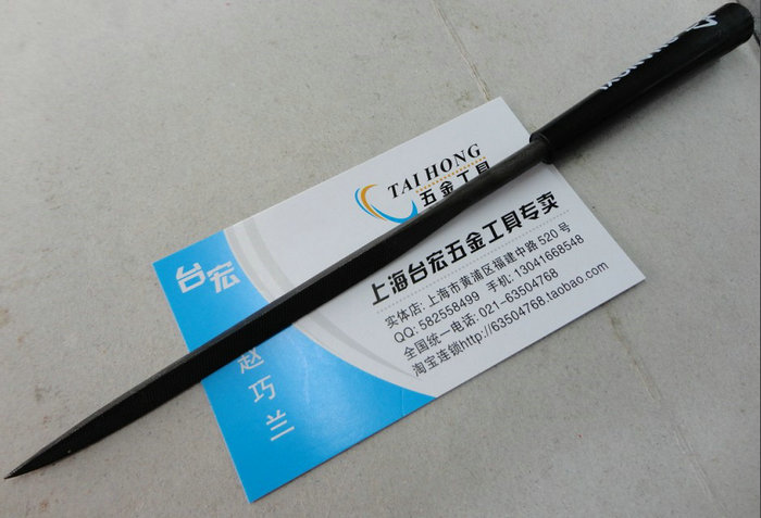 Pointed triangular shaping filing with shank Shgin triangular file with small filing knife 4 * 160