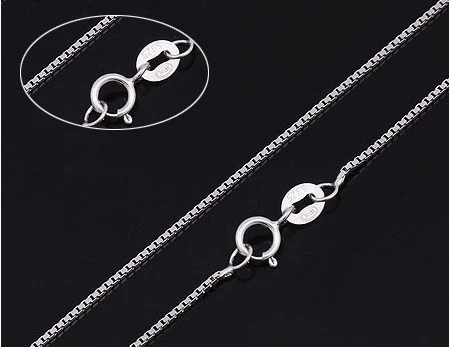 Платиновое ожерелье подходит для мужчин и женщин, серебро 925 пробы, 16 дюймов, 18 дюймов