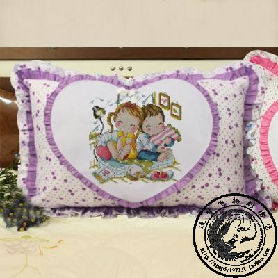 (Out of print accessories)Korean Tilette cross stitch blank pillow cushion Cherry pillow purple pair