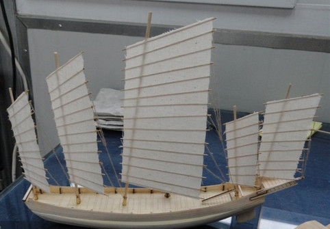 1:80 sand barge simple version of the Chinese ancient sailing model set material