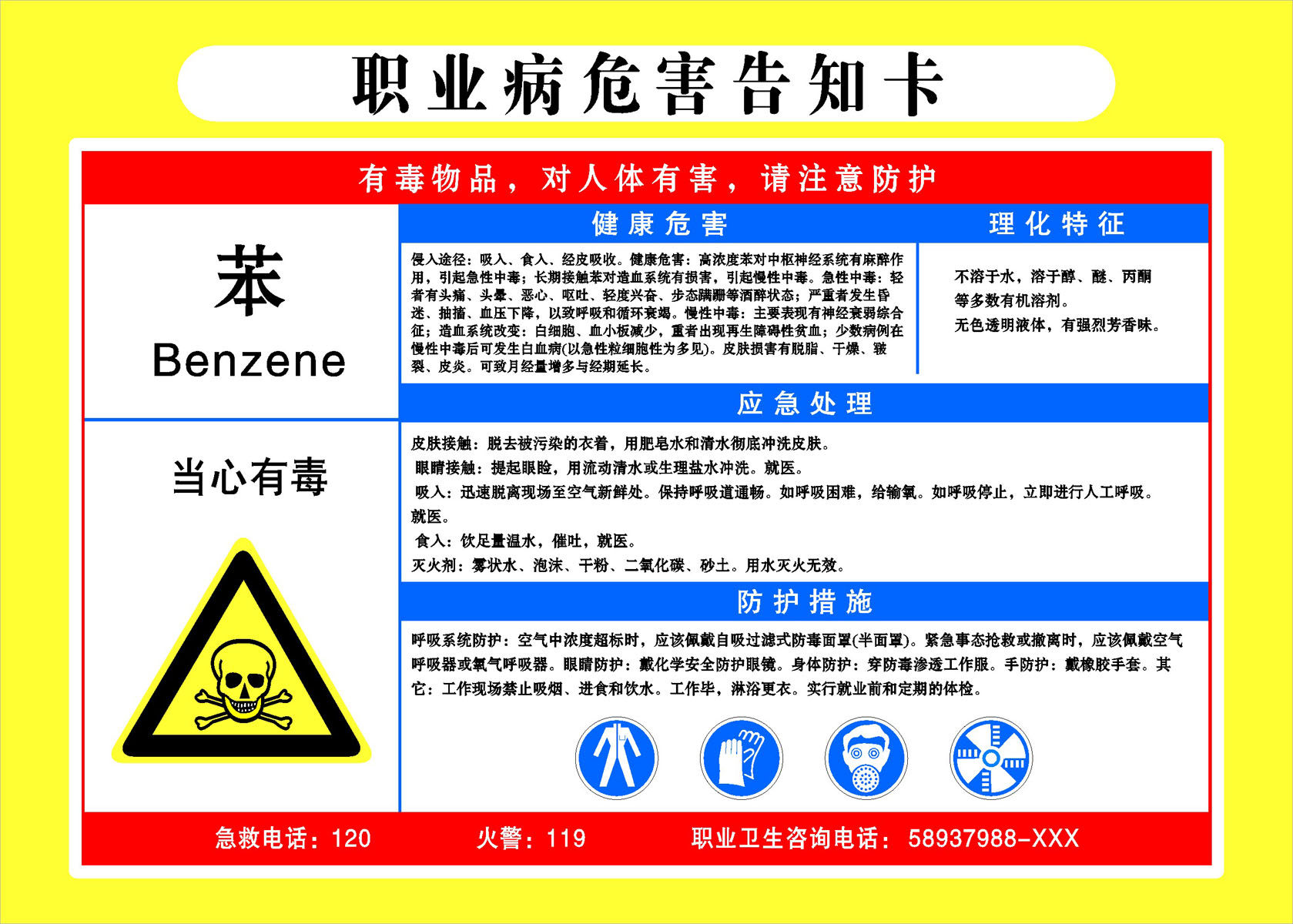 海报印制351职业病展板素材80职业病危害告知卡2cdr