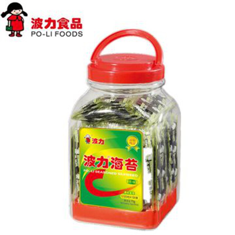 【天猫超市】波力海苔12切3枚100束 原味75克/罐美味营养又健康
