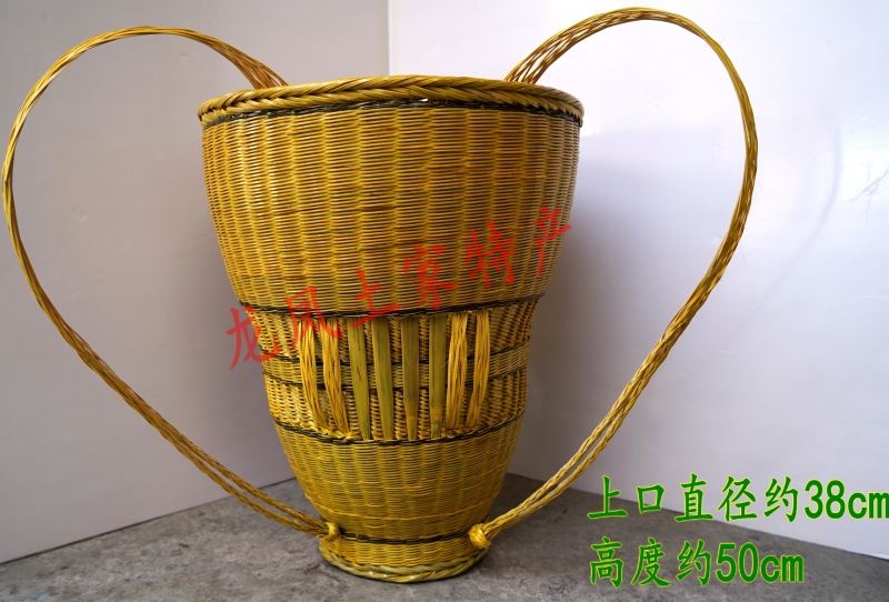 Hunan Xiangxi Longshan specialty handmade pure bamboo woven Tujia characteristic flower bamboo basket (first class)